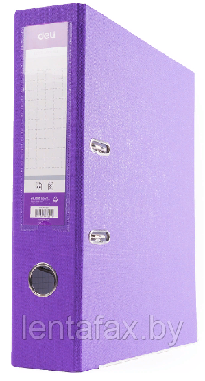 Папка-регистратор "Deli", А4, 75 мм ПВХ ЭКО Фиолетовая