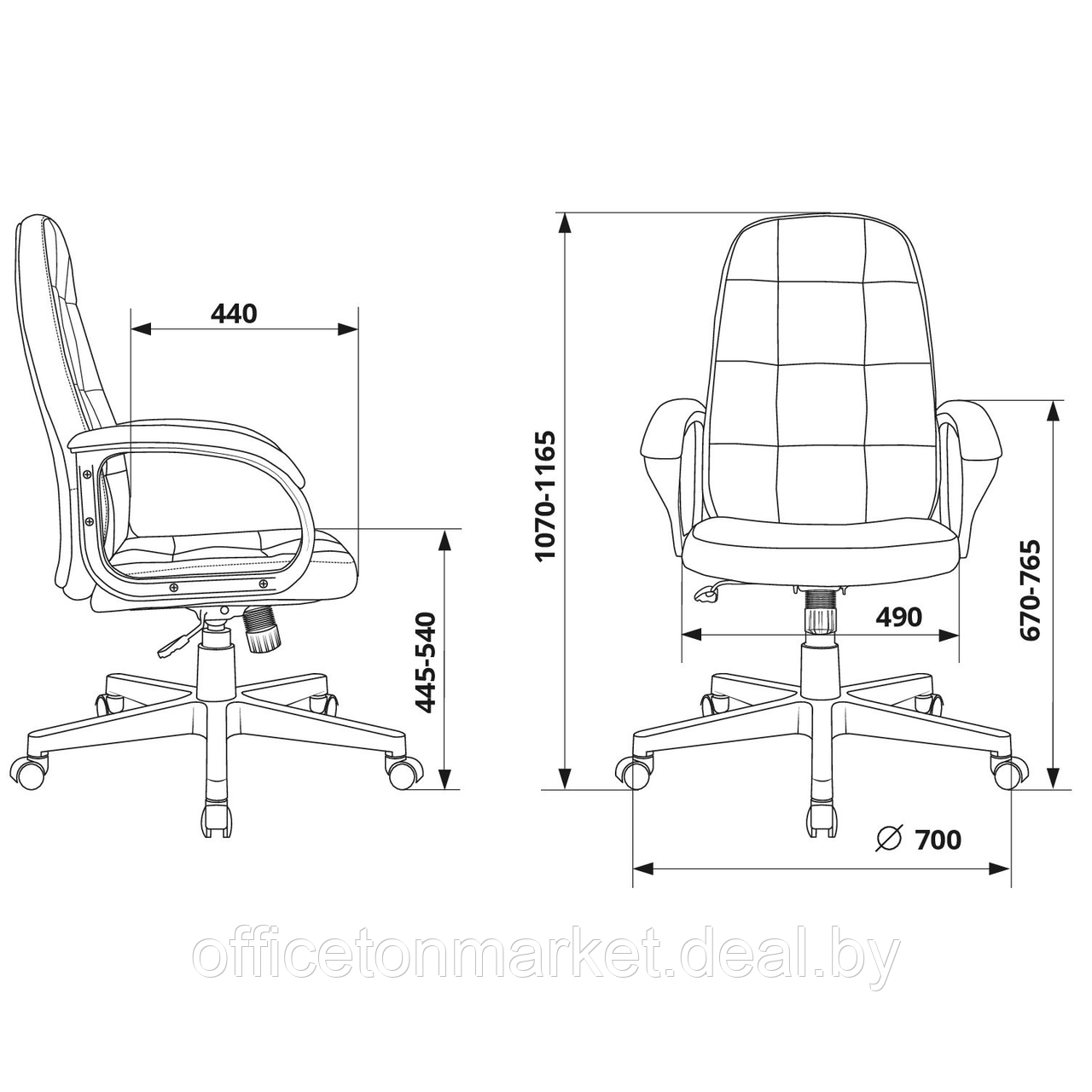 Кресло для руководителя Бюрократ "CH 002", экокожа, пластик, черный - фото 6 - id-p217687503