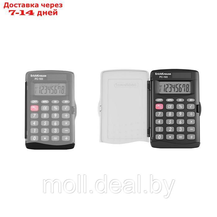 Калькулятор карманный 8-разрядов ErichKrause PC-103, чёрный - фото 2 - id-p217523479