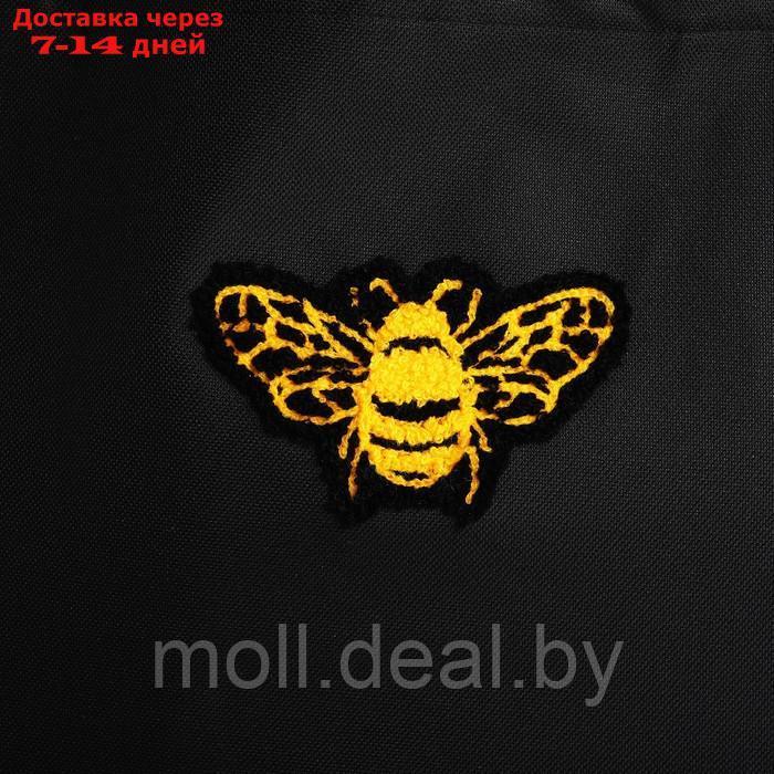 Сумка текстильная шопер с вышивкой "BEE" , 40*35 см, черный цвет - фото 6 - id-p217523515