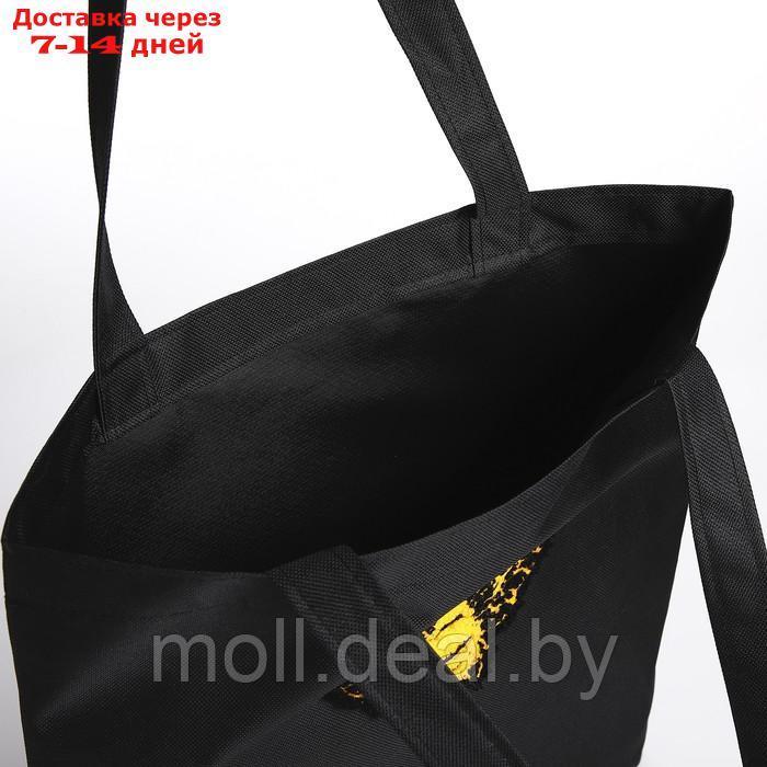 Сумка текстильная шопер с вышивкой "BEE" , 40*35 см, черный цвет - фото 8 - id-p217523515