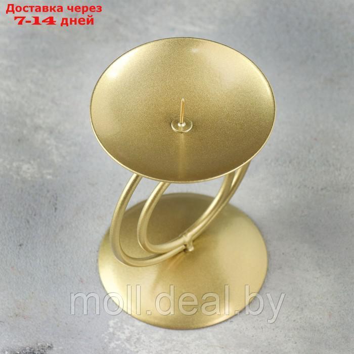 Подсвечник "Закат" металл на одну свечу, 8,3х11 см, золотой - фото 4 - id-p217522523