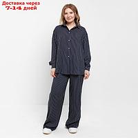 Костюм женский (рубашка, брюки) MINAKU: Enjoy цвет синий, размер 48