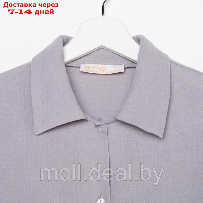 Пижама женская (рубашка и брюки) KAFTAN "Basic" размер 44-46, цвет серый - фото 8 - id-p218067417