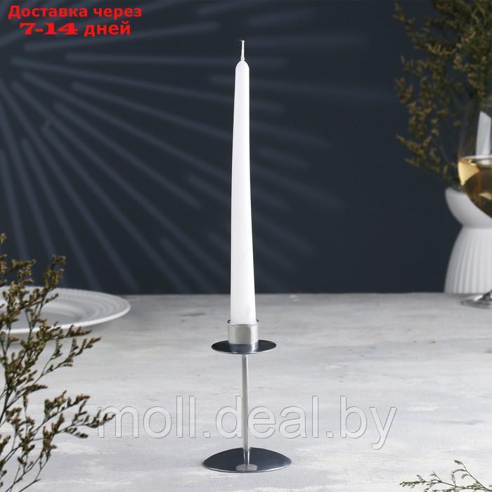 Подсвечник "Боб" металл на одну свечу,7,4х12 см, хром - фото 1 - id-p217522579