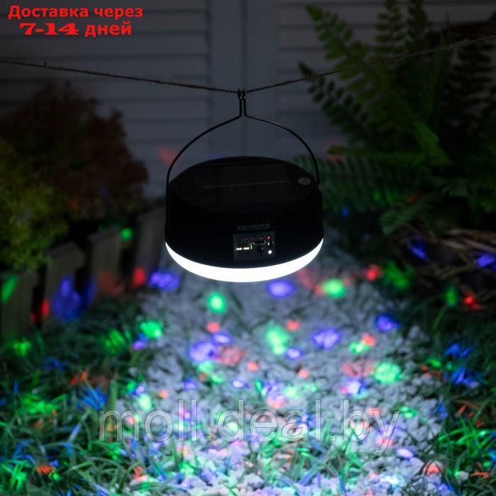 Фонарь садовый на солн. бат. "Диско шар" 13х6 см, LED-6-1.2V(SOLAR), пульт, USB, RGBW - фото 1 - id-p217523597