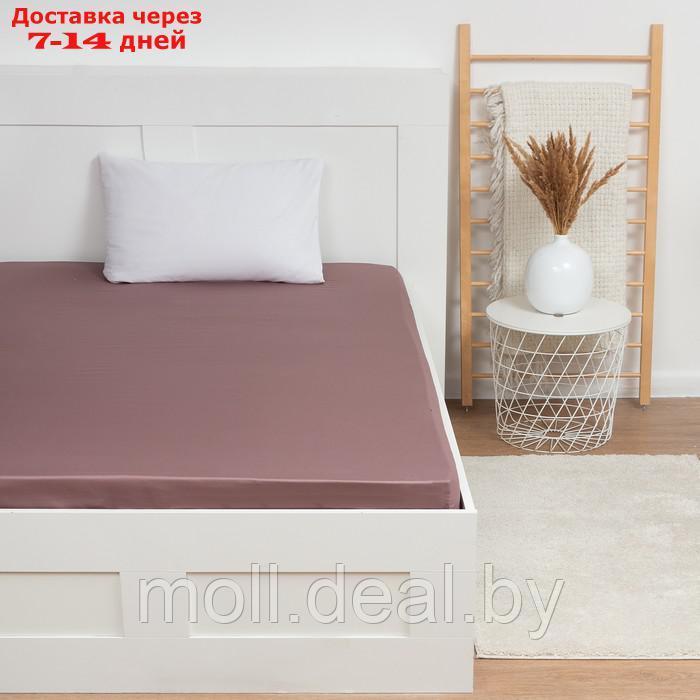 Простыня на резинке Twilight Mauve 160х200х25 см, 100% хлопок, мако-сатин, 114г/м2 - фото 1 - id-p217514127