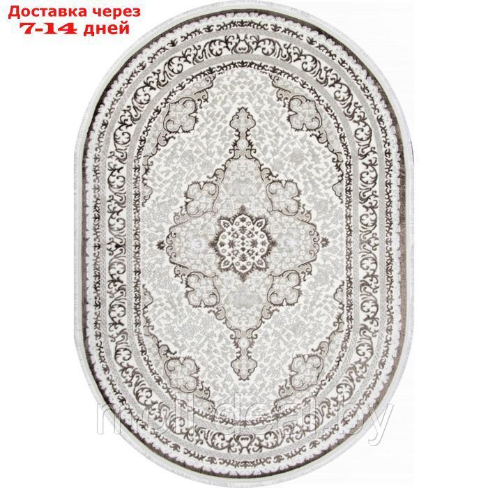 Ковёр овальный Alfani Q011A, размер 160х230 см, цвет brown fdy/cream shrink - фото 2 - id-p217522646