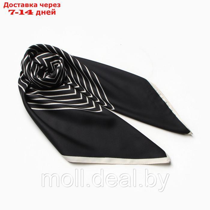 Платок женский MINAKU "Диагональ" цвет черный, р-р 70*70 см - фото 1 - id-p218073576