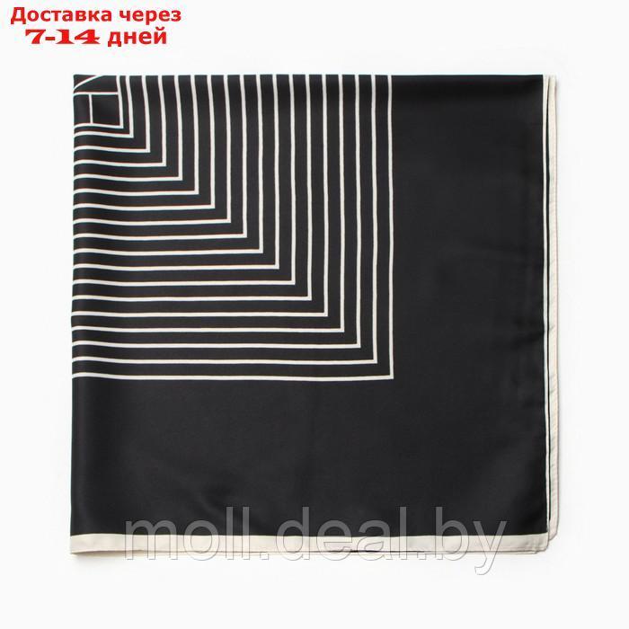 Платок женский MINAKU "Диагональ" цвет черный, р-р 70*70 см - фото 3 - id-p218073576