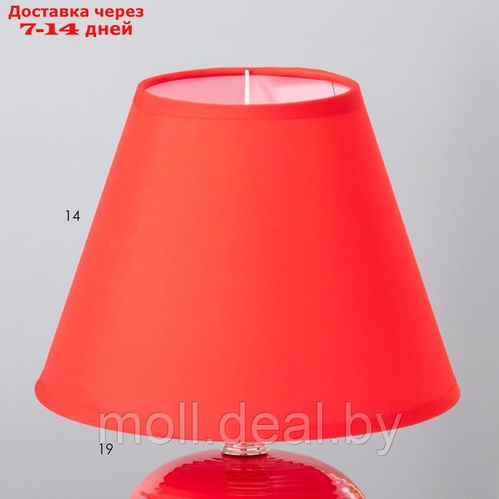 Настольная лампа "Саленто" Е14 40Вт красный 17х17х23 см - фото 4 - id-p217514606