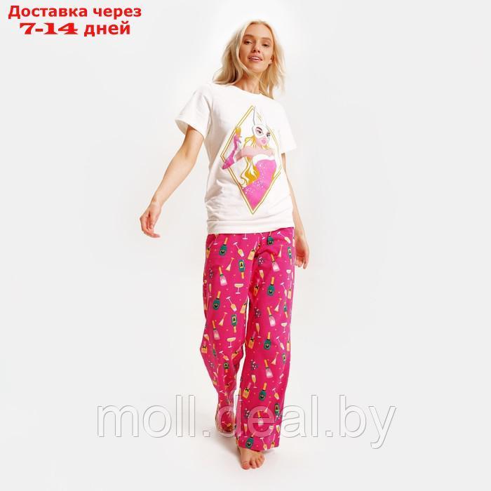 Пижама новогодняя женская (футболка и брюки) KAFTAN Girl, размер 48-50 - фото 1 - id-p218067665