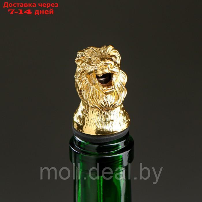 Фигурная крышка для бутылки "Лев" золото, 10х3см - фото 2 - id-p218067933