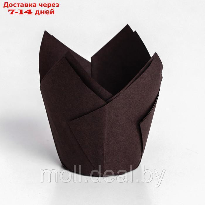 Форма для выпечки "Тюльпан", коричневый, 5 х 8 см (набор 200шт) - фото 2 - id-p217522801