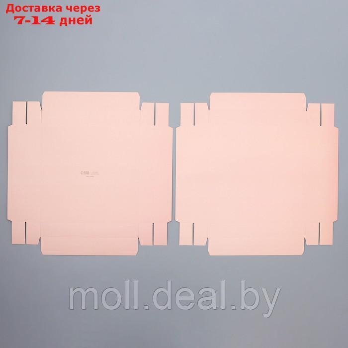 Коробка для цветов с вазой и PVC окнами складная "Персик", 23 х 30 х 23 см - фото 4 - id-p218068433