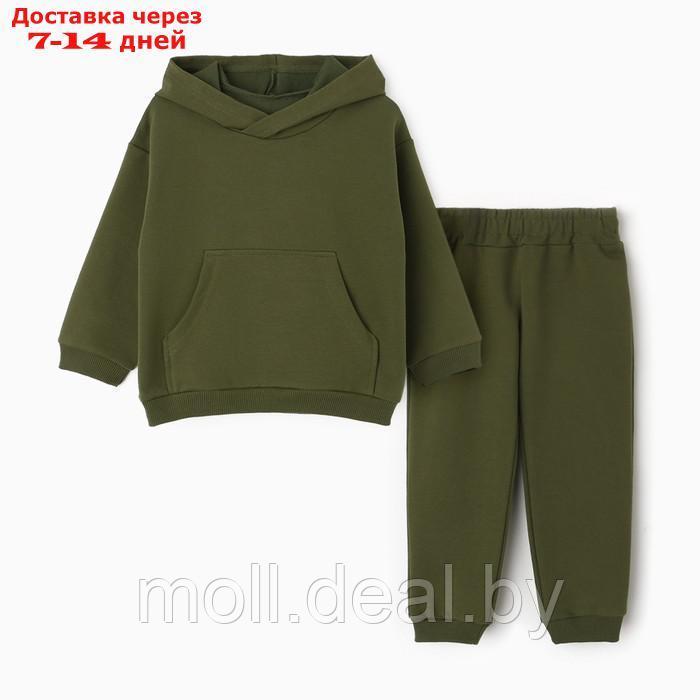 Костюм для мальчика (худи, брюки), цвет зелёный, рост 86 см - фото 1 - id-p217523955