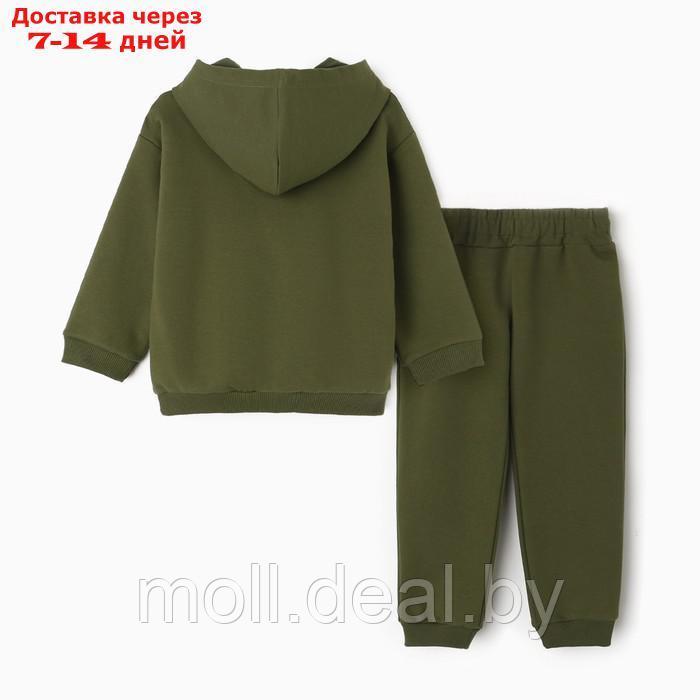 Костюм для мальчика (худи, брюки), цвет зелёный, рост 86 см - фото 8 - id-p217523955