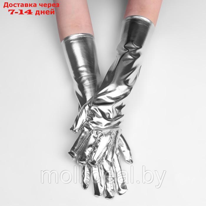 Карнавальные перчатки, цвет серебро - фото 1 - id-p218068544