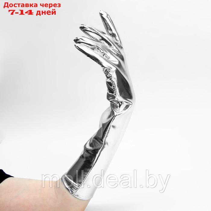 Карнавальные перчатки, цвет серебро - фото 2 - id-p218068544