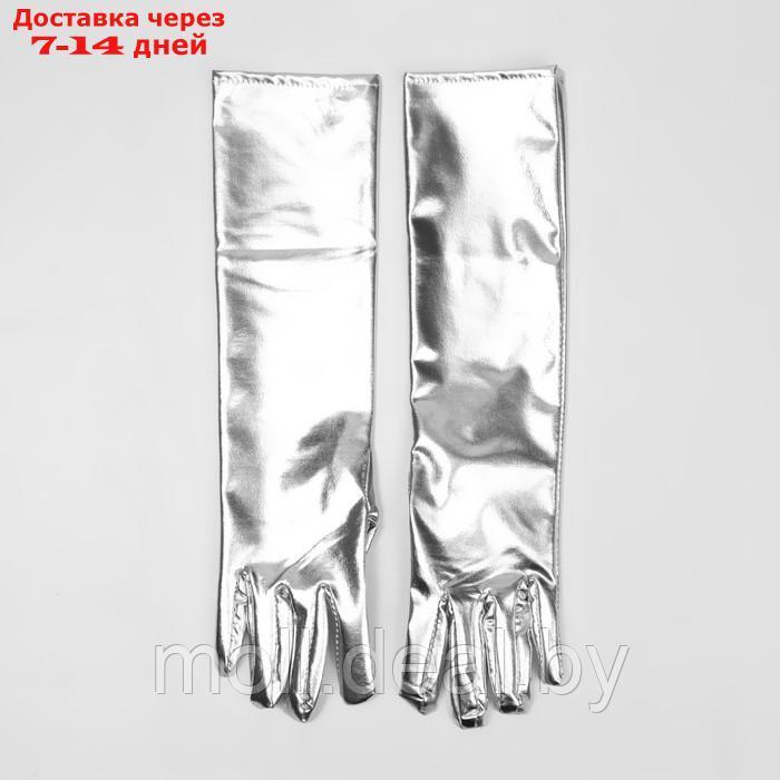 Карнавальные перчатки, цвет серебро - фото 3 - id-p218068544