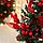 Ёлка декор "Праздничная" бантик клетка листья блеск, 17х38 см, красный, фото 2