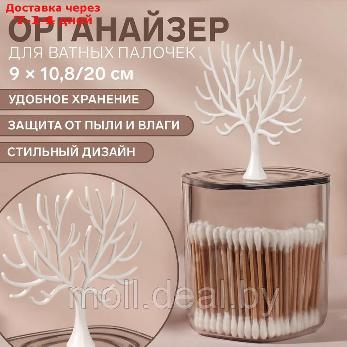 Органайзер д/хранения с крышкой 1 секц 9*10.8/20см WOOD прозрач к/кор накл QF