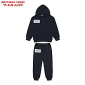 Комплект для мальчика (толстовка,брюки), цвет черный, рост 116 см