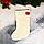Носок для подарков "Снеговик в шарфике, цветочный орнамент" 24х37 см, золото, фото 2