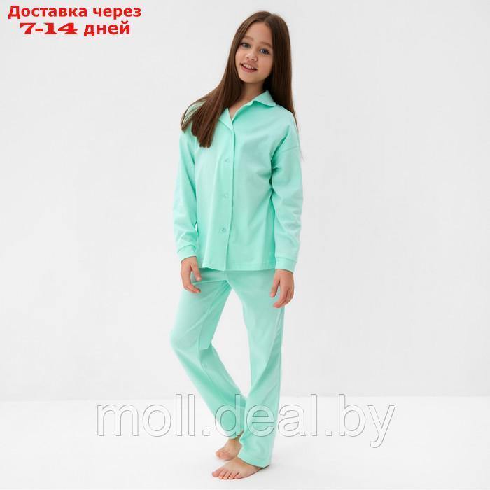Пижама детская (рубашка и брюки) MINAKU, цвет мятный, рост 98 см - фото 1 - id-p218072988