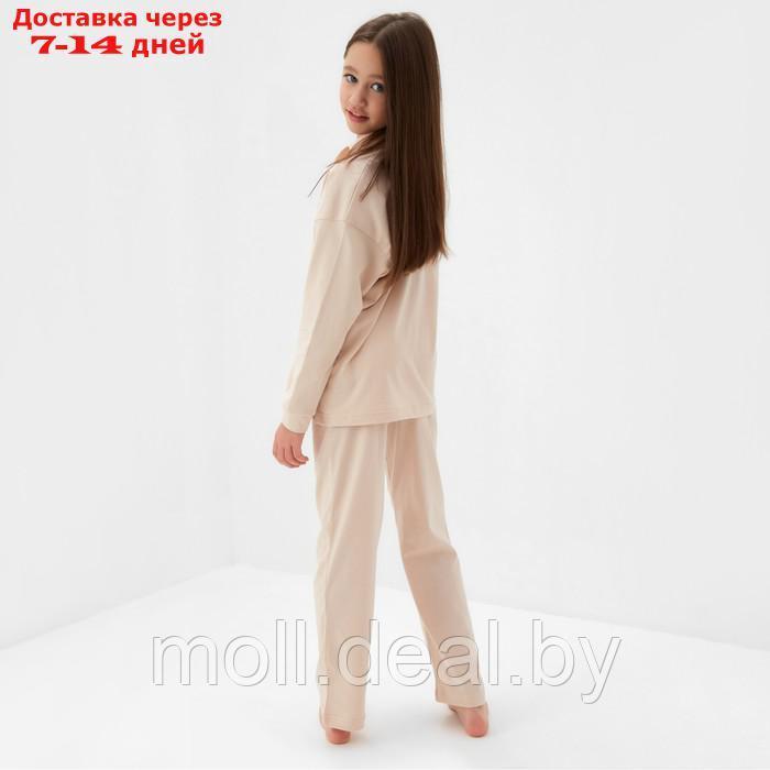 Пижама детская (рубашка и брюки) MINAKU, цвет бежевый, рост 104 см - фото 2 - id-p218073010