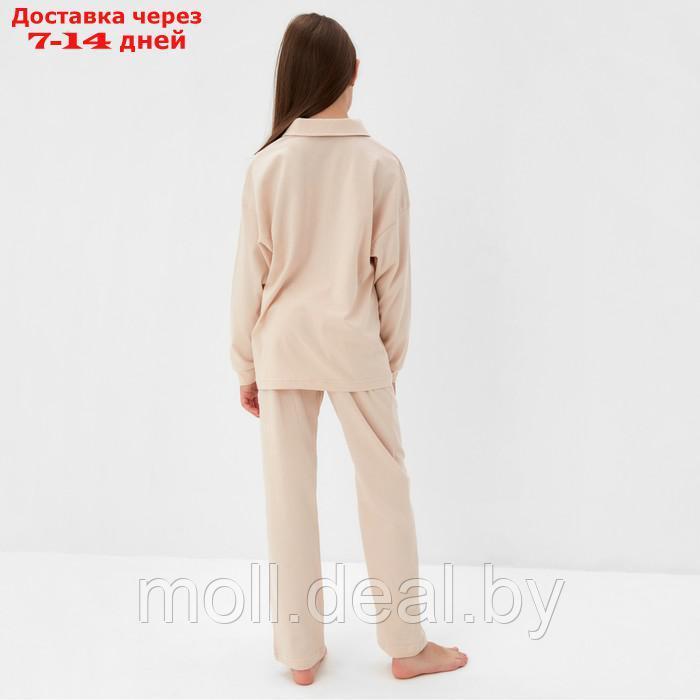 Пижама детская (рубашка и брюки) MINAKU, цвет бежевый, рост 104 см - фото 3 - id-p218073010