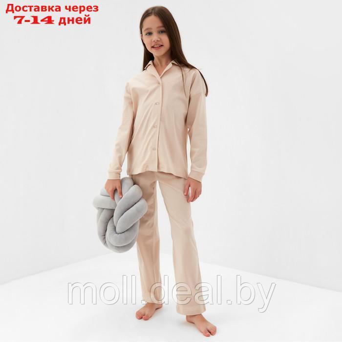 Пижама детская (рубашка и брюки) MINAKU, цвет бежевый, рост 104 см - фото 4 - id-p218073010
