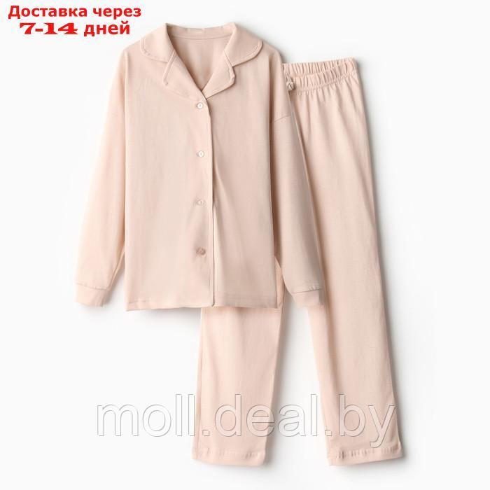 Пижама детская (рубашка и брюки) MINAKU, цвет бежевый, рост 104 см - фото 5 - id-p218073010