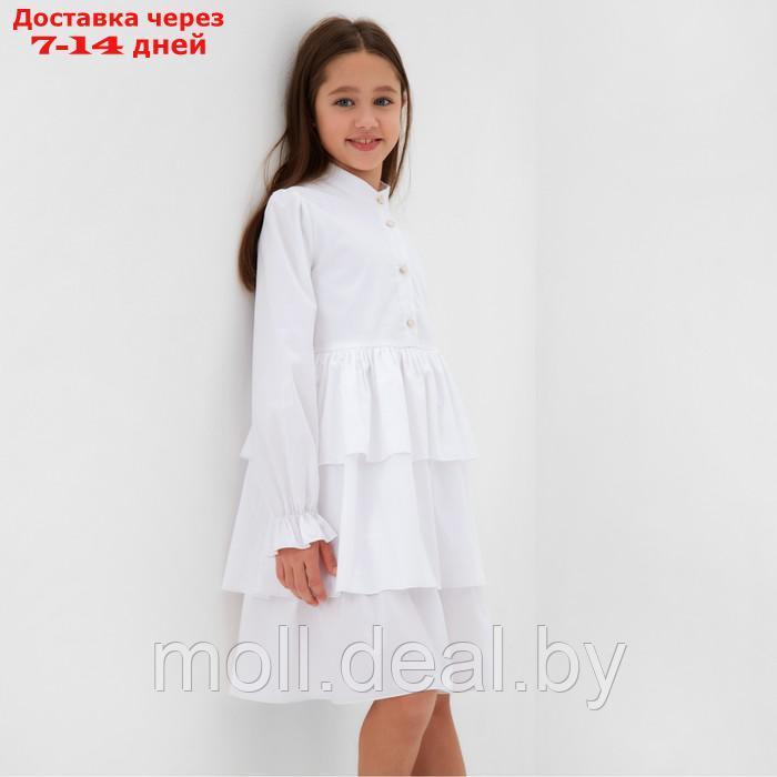 Платье для девочки MINAKU цвет белый, рост 122 см - фото 1 - id-p218073013
