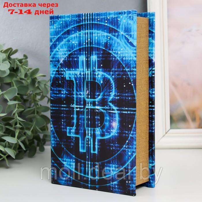 Сейф-книга дерево кожзам "Биткоин" 21х13х5 см - фото 2 - id-p218069206