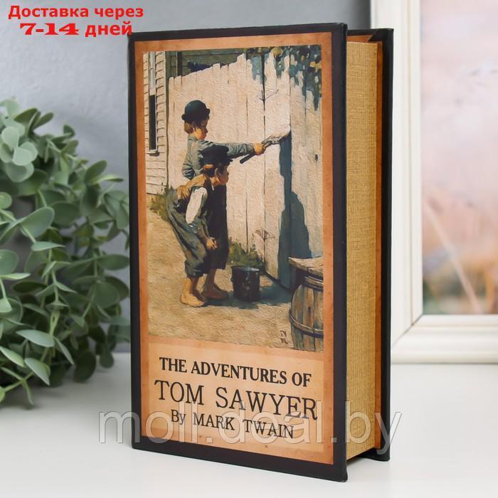 Сейф-книга дерево кожзам "Приключения Тома Сойера" 21х13х5 см - фото 2 - id-p218069227