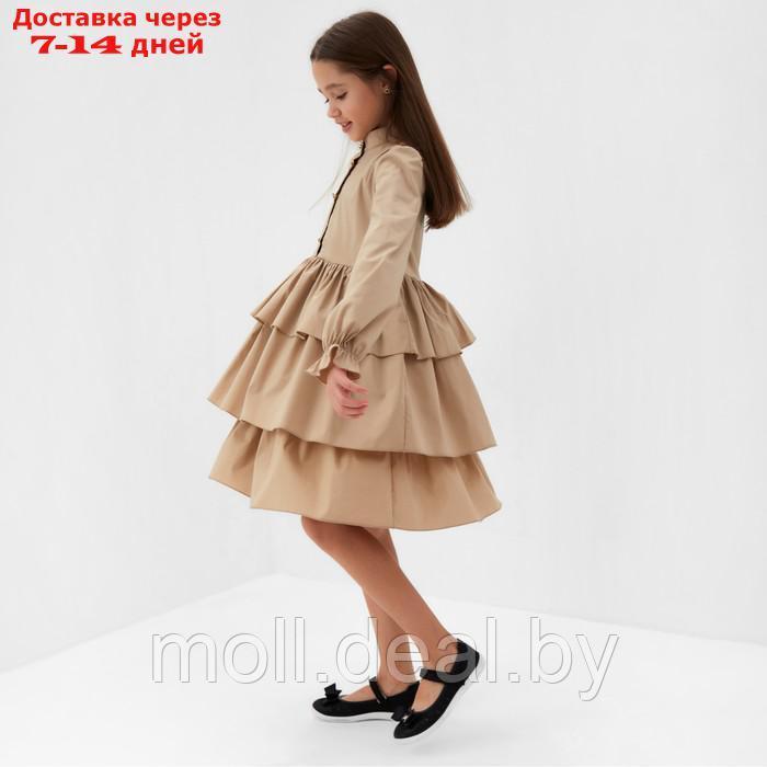 Платье для девочки MINAKU цвет бежевый, рост 104 см - фото 4 - id-p218073061