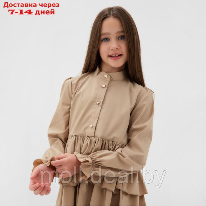 Платье для девочки MINAKU цвет бежевый, рост 104 см - фото 6 - id-p218073061