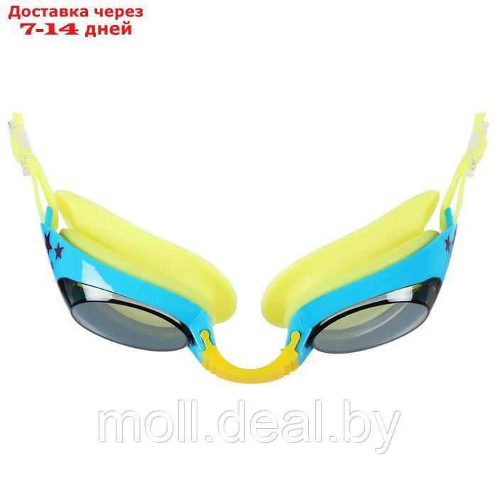 Очки для плавания, детские + беруши, цвет желтый с голубой оправой - фото 3 - id-p218069527