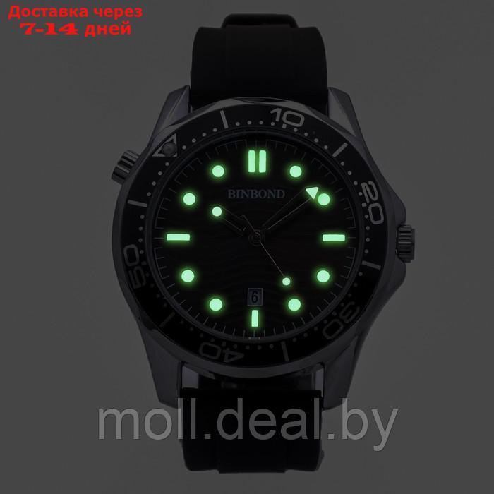 Часы наручные кварцевые мужские, d-4.4 см, ремешок l-26 см, 3 АТМ, светящиеся - фото 2 - id-p218069700