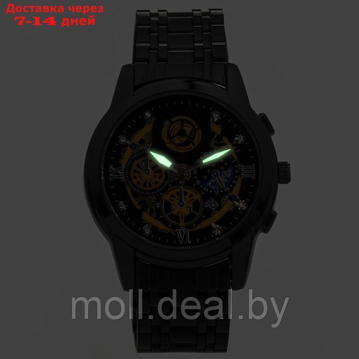 Часы наручные кварцевые мужские, d-4.2 см, ремешок l-26 см, 3 АТМ, светящиеся - фото 2 - id-p218069705