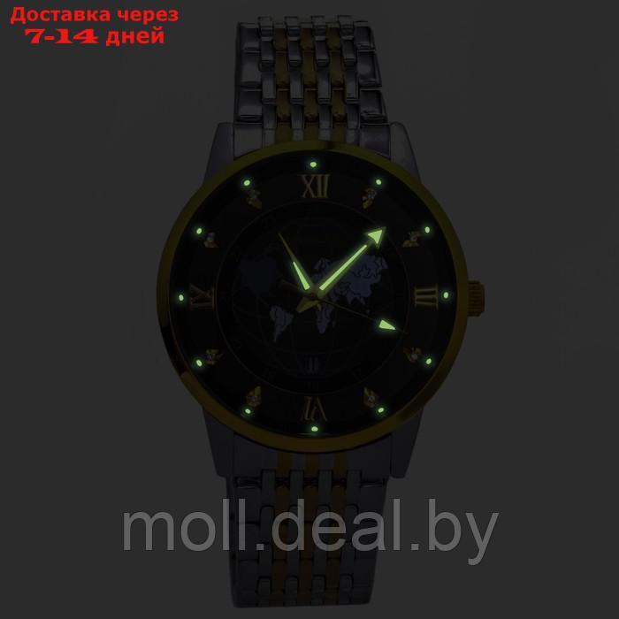 Часы наручные кварцевые мужские, d-43.5 см, ремешок l-26 см, 5 АТМ, светящиеся - фото 3 - id-p218069711
