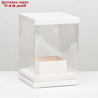 Коробка для цветов с вазой и PVC окнами складная, 16 х 23 х 16 см белый