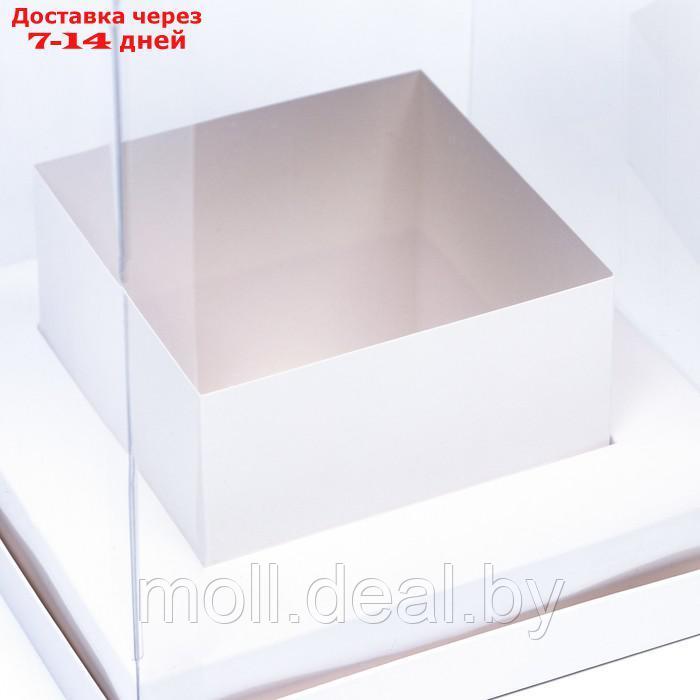 Коробка для цветов с вазой и PVC окнами складная, 16 х 23 х 16 см белый - фото 4 - id-p217520650