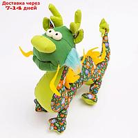 Мягкая игрушка "Дракон", 12 см, цвет зеленый