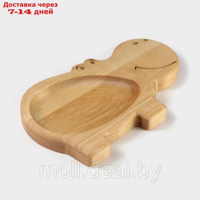 Менажница - тарелка деревянная Adelica "Бегемотик", 19,5×12,5×1,8 см, берёза - фото 4 - id-p217523343