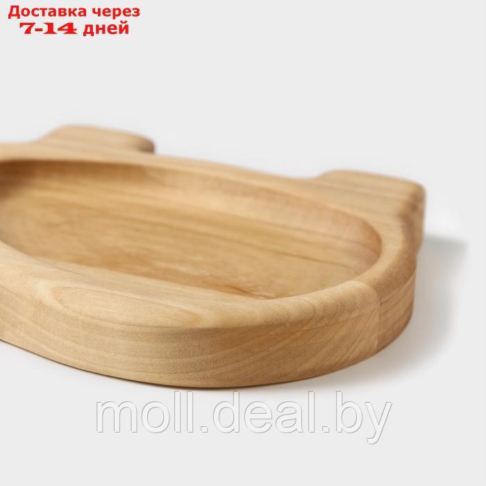 Менажница - тарелка деревянная Adelica "Бегемотик", 19,5×12,5×1,8 см, берёза - фото 5 - id-p217523343