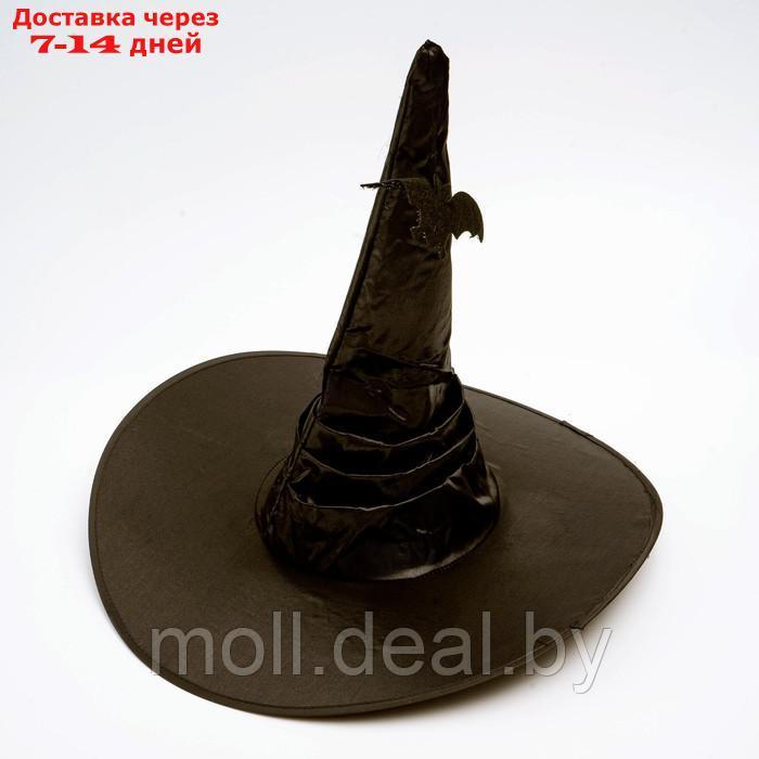 Карнавальная шляпа "Чёрная", драпированная, с летучей мышью, р. 56 58 - фото 1 - id-p217523396