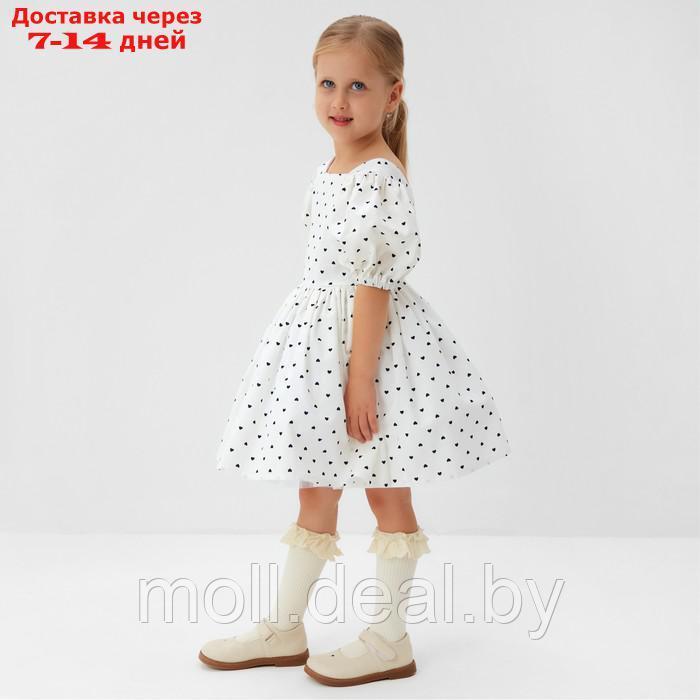 Платье нарядное детское MINAKU: PartyDress, цвет белый, рост 98 см - фото 3 - id-p217523404