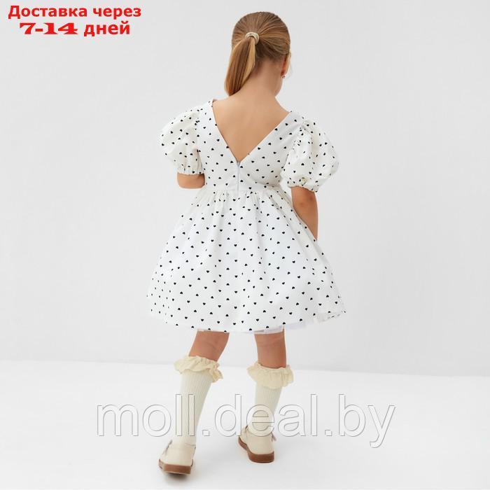 Платье нарядное детское MINAKU: PartyDress, цвет белый, рост 98 см - фото 4 - id-p217523404